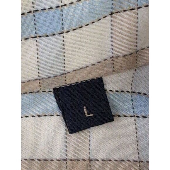 Gitman‎ Bros Button Down Shirt Mens L Beige Blue Check Business Casual - Picture 6 of 9